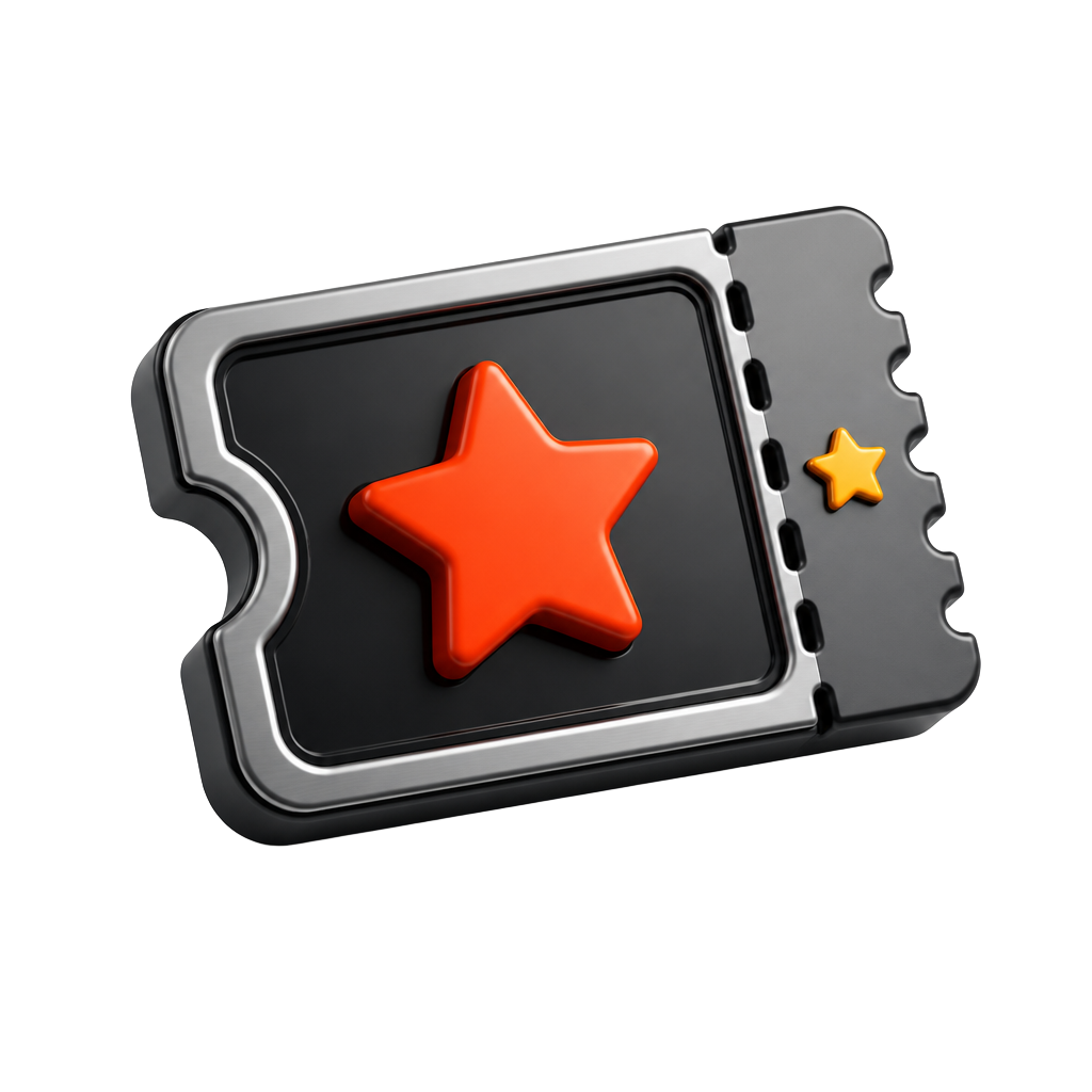 3D icon of a prize ticket